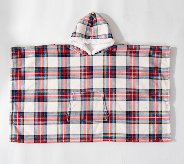Oversized Plaid Sherpa Hooded Blanket – Wholesale Winter Supplier