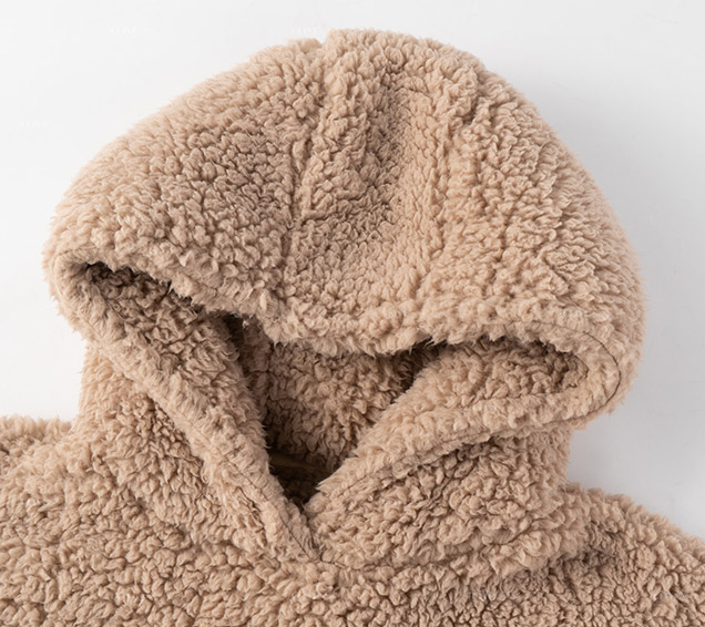 Oversized Solid Cloud Sherpa Fleece Hooded Sweatshirt with Kangaroo Pocket