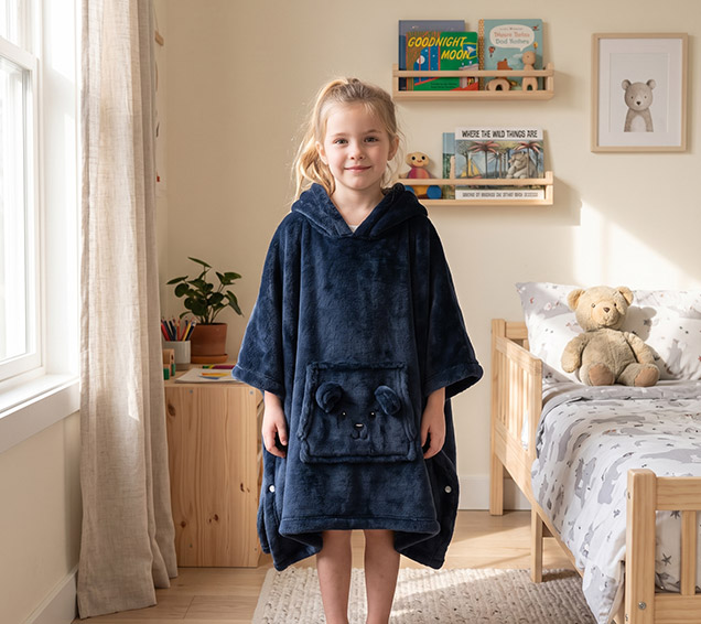 Solid Faux Rabbit Fur Hooded Blanket – Folds into Bear Plush Pillow