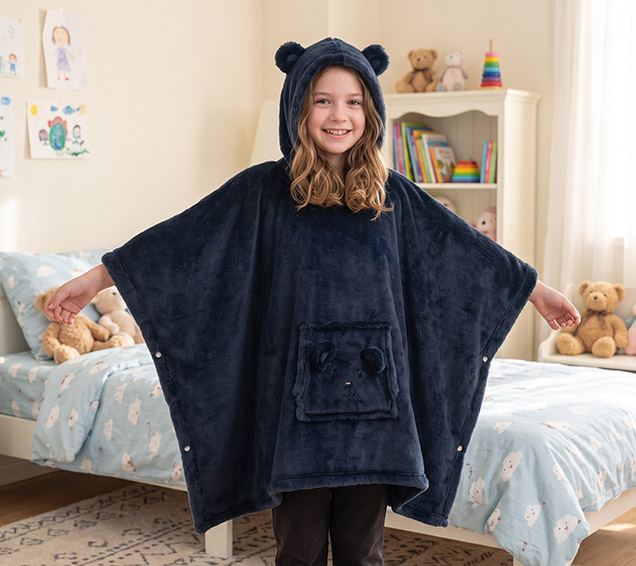 Solid Faux Rabbit Fur Hooded Blanket – Folds into Bear Plush Pillow