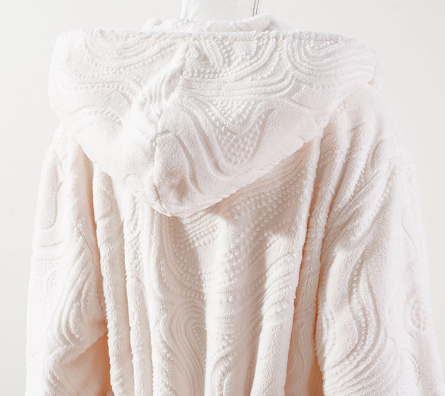 Burn-Out Flannel Robe, Faux Rabbit Fur like – Premium Luxury Sourcing
