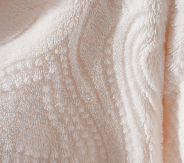 Burn-Out Flannel Robe, Faux Rabbit Fur like – Premium Luxury Sourcing