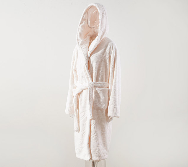 Burn-Out Flannel Robe, Faux Rabbit Fur like – Premium Luxury Sourcing