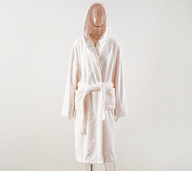 Burn-Out Flannel Robe, Faux Rabbit Fur like – Premium Luxury Sourcing