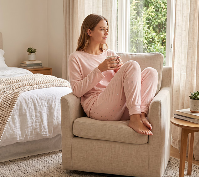 All-Over Silver Foil Star Minky Velour Nightwear Set with Satin Drawcord – B2B Supplier Direct