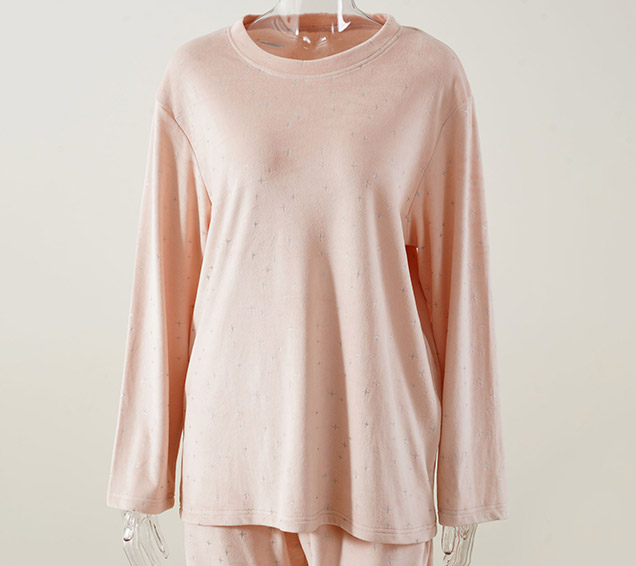 All-Over Silver Foil Star Minky Velour Nightwear Set with Satin Drawcord – B2B Supplier Direct