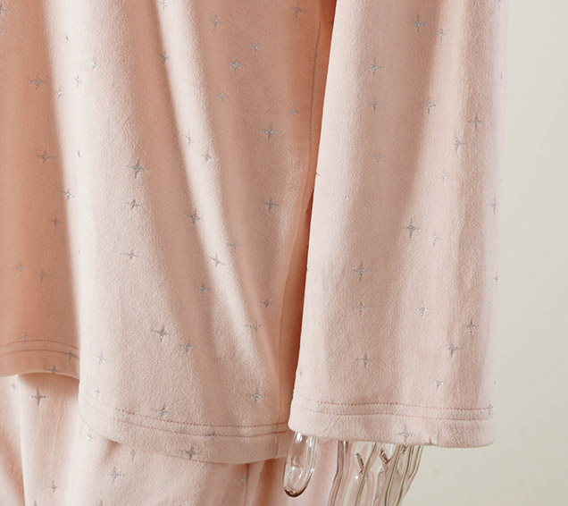 All-Over Silver Foil Star Minky Velour Nightwear Set with Satin Drawcord – B2B Supplier Direct