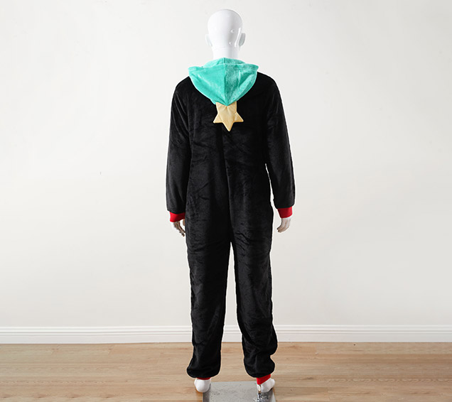 Flannel Adult Christmas Onesie with Playful Holiday Appliques – Private Label Available
