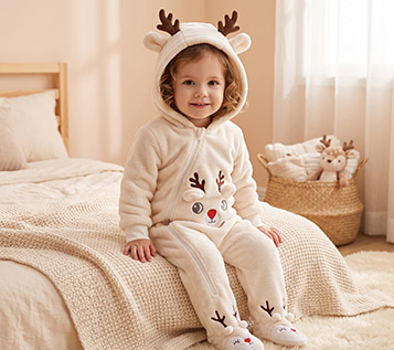 Printed Hacci Knit Pyjamas Set with Matching Scrunchie