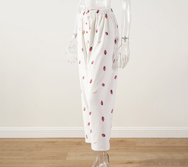 Printed Hacci Knit Pyjamas Set with Matching Scrunchie