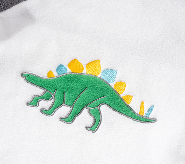 Kids Flannel Raglan Pyjamas Set with Dinosaur Applique Embroidery – Customizable Design
