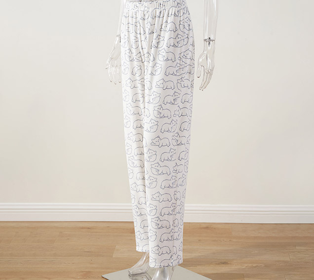 Fox-Printed Minky Velour Pyjamas Set with Coordinated Sherpa Applique – Premium Sourcing