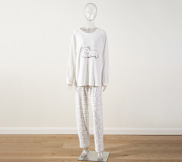 Fox-Printed Minky Velour Pyjamas Set with Coordinated Sherpa Applique – Premium Sourcing