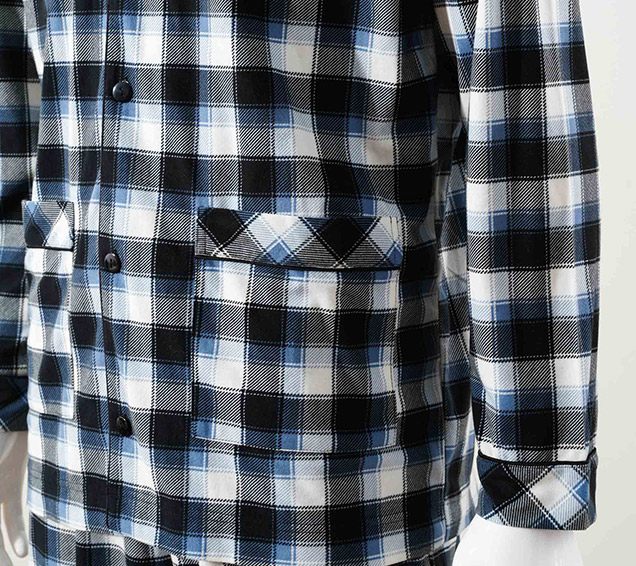 Classic Plaid Brushed Knit Pyjamas Set with Piping – Premium B2B Wholesale