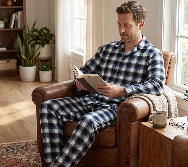 Classic Plaid Brushed Knit Pyjamas Set with Piping – Premium B2B Wholesale