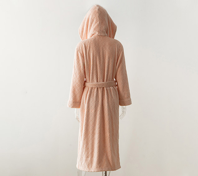 A/B Yarns Flannel Jacquard Hooded Robe with Double-Layered Hood – B2B Wholesale