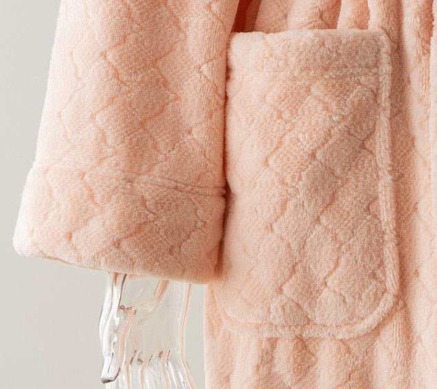 A/B Yarns Flannel Jacquard Hooded Robe with Double-Layered Hood – B2B Wholesale