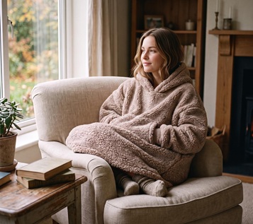 Solid Heavy-Weight Feather Yarn Hooded Blanket with Metallic Aglets – Factory Direct